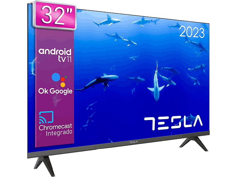 Tesla 32E635BHS HD Android TV 11 WiFi Bluetooth Chromecast integrado Negro
