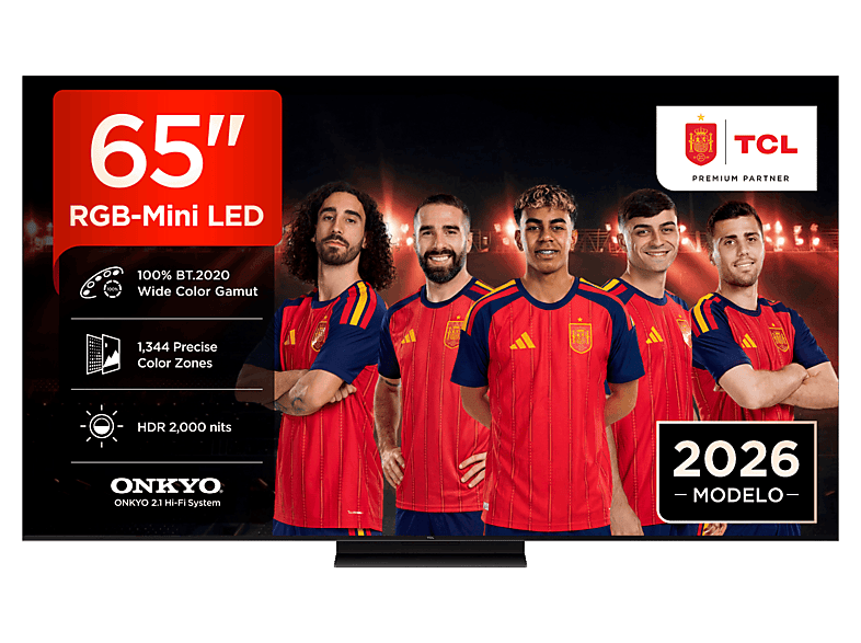 TCL 65RM7L 4K TSR AiPQ Smart TV,HDR de hasta 2000 nits Dolby Vision y Atmos Panel HVA Pro Negro