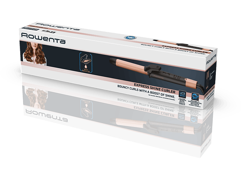 Rowenta Express Shine CF2810 Revestimiento cerámico tratado con papaya 9 Temperaturas Hasta 210 °C Pantalla LCD Apagado autom. Rosa