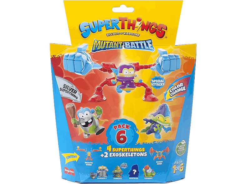 MagicBox Pack 6 Superthings Mutant Battle Figura aleatoria Multicolor