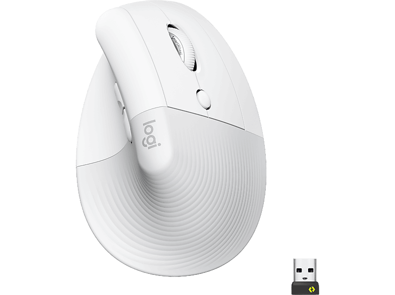 Logitech Lift Ergonómico 4000 ppp Botones personalizables Multidispositivo Windows-Mac USB Logi Bolt Blanco