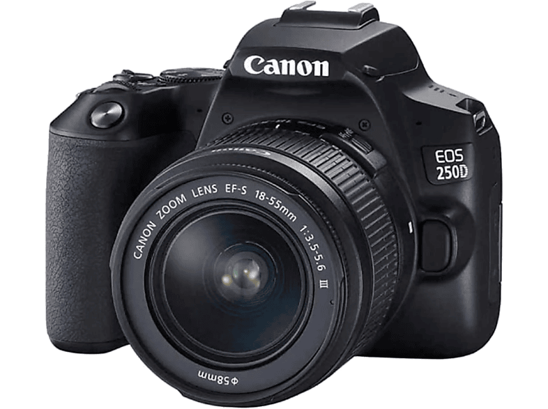 Canon EOS 250D EF-S 18-55mm + F3.5-5.6 III 24.1 mp WiFi CMOS 4K Negro