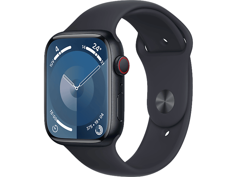 Apple Watch Series 9 (2023) GPS+CELL 45 mm Gesto de doble toque Caja de aluminio medianoche Correa deportiva medianoche Talla M/L