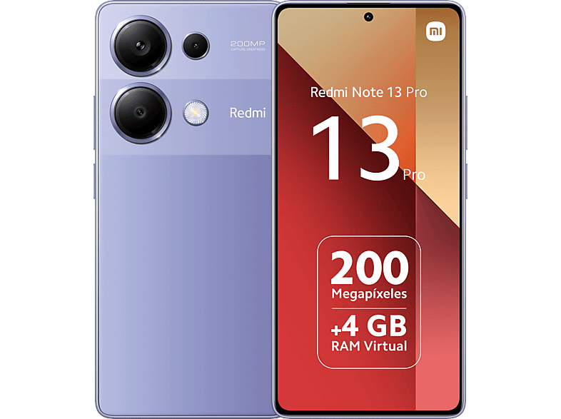 Xiaomi Redmi Note 13 Pro Morado 256 GB 8 GB RAM 6.67 Full HD+AMOLED MediaTek  Helio G99 Ultra 5000 mAh Android