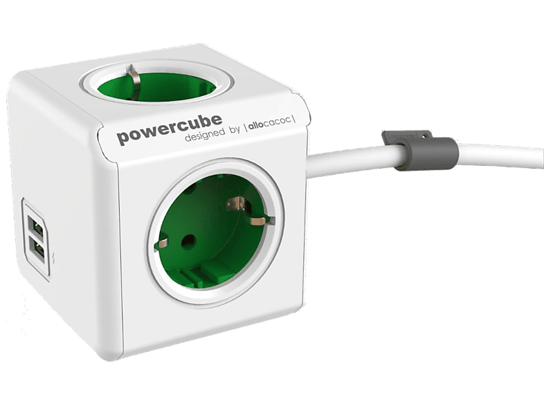 Powercube 1402GN/DEEUPC Hasta 4 enchufes 2 puertos USB