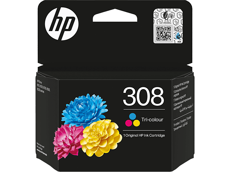 HP 308 tricolor  UL ECOLOGO® HP Planet Partners Tricolor