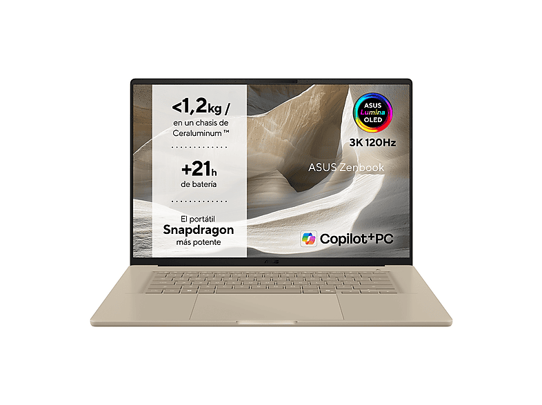 ASUS Zenbook A16 OLED UX3607OA-SQ005W Copilot+ PC 16 3K Snapdragon® X2 Elite 48 GB RAM 1 TB SSD Adreno™ Onboard Graphics W11