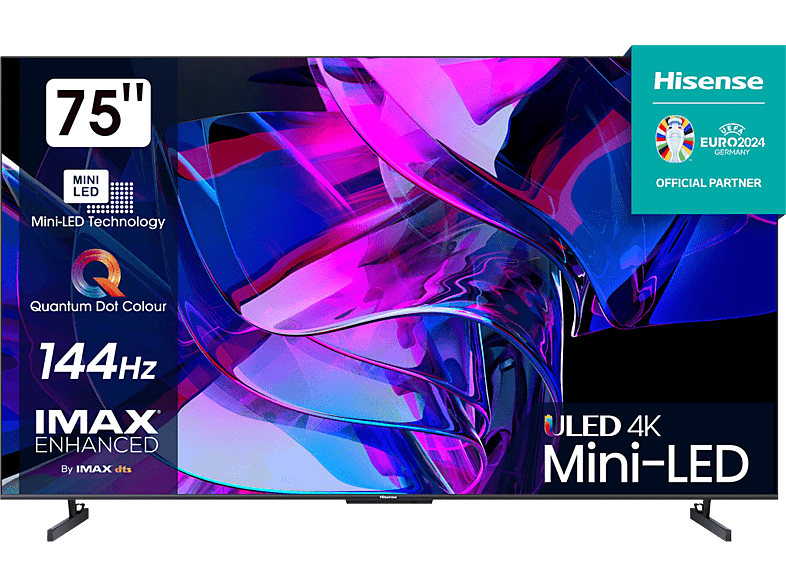 Hisense 75U7KQ UHD 4K Quantum Dot Colour Modo Juego de 144Hz Dolby Vision IQ & Dolby Atmos Negro