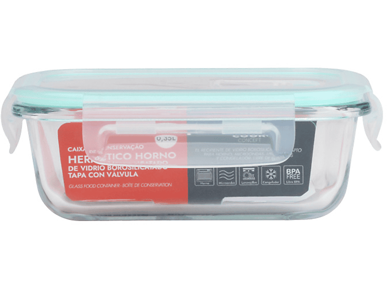 CMP Paris KAE1474 Vidrio borosilicatado 350 ml Apto para horno microondas congelador y lavavajillas Azul y transparente
