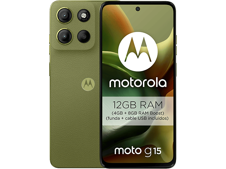 Motorola Moto g15 Verde 128 GB 8 GB RAM 6.72 LCD MediaTek Helio G81 Full HD+ Cuero Vegano 5200 mAh