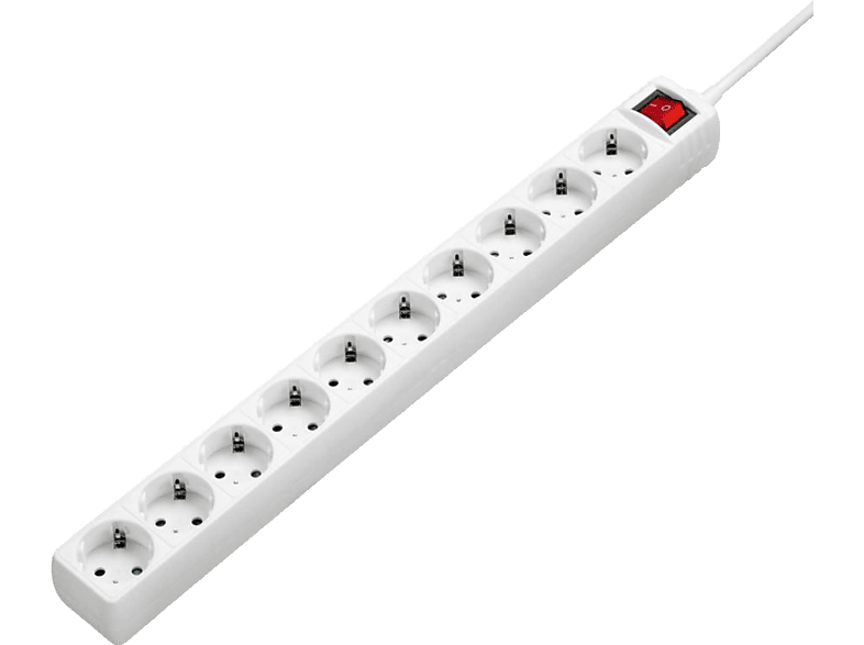 Hama 137234 HOME REGLETA 10 TOMAS SCHUKO+ Cable 3m 3680 W Blanco