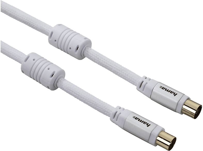 Hama 00056581 Coaxial 2 metros Tejido nylon 95 dB Blanco
