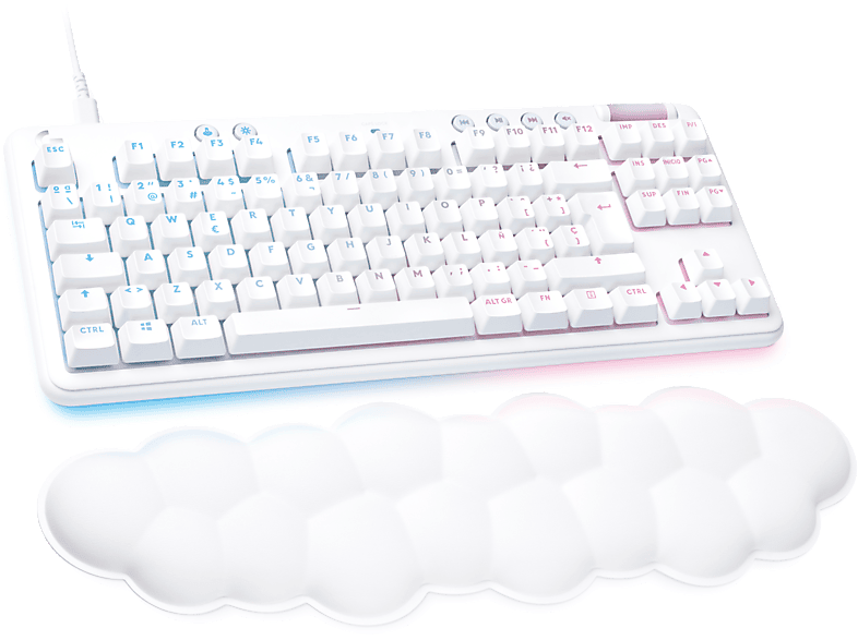 Logitech G G713 Linear Aurora Collection USB Reposamanos Retroiluminación RGB Lightsync Controles multimedia Blanco