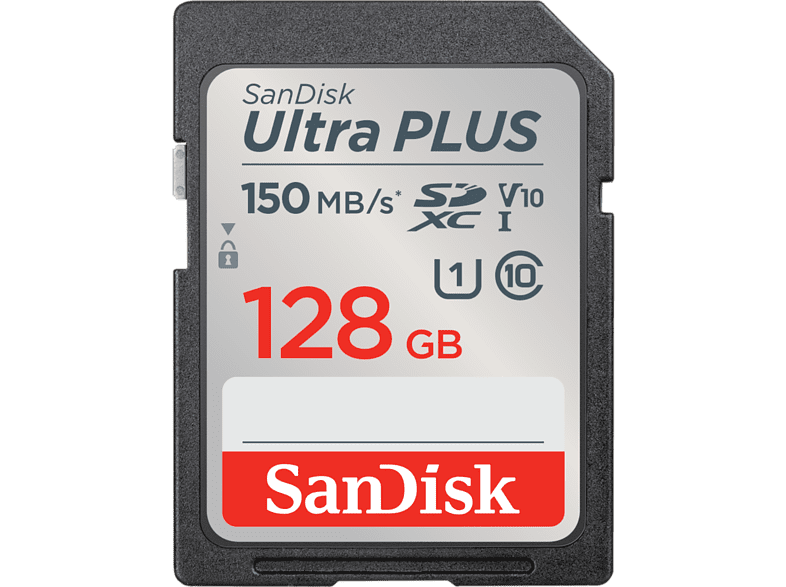 SanDisk Ultra Plus 128GB 150 MB/s UHS-I V10 Clase 10 Resistente al Agua Multicolor