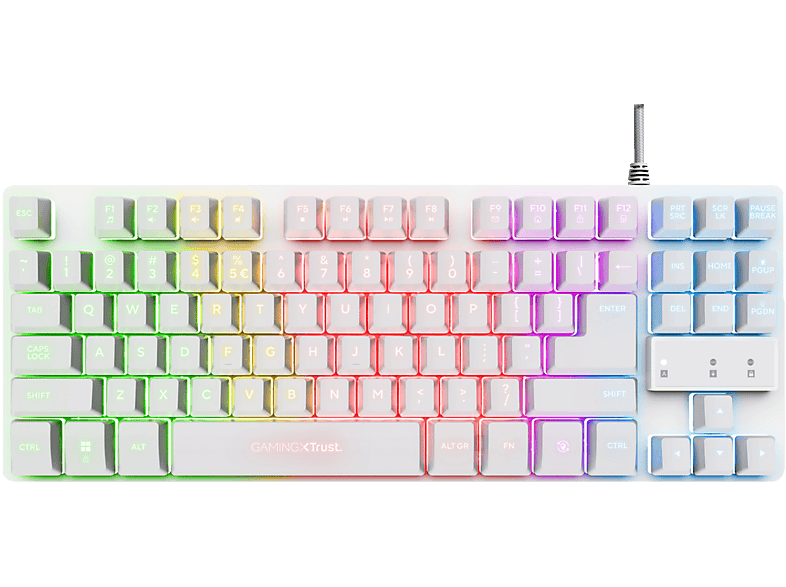 Trust GXT 833W Thado USB-A Retroiluminación Tamaño TKL Blanco