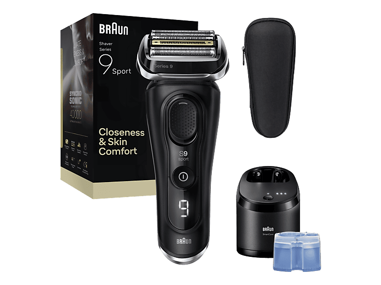 Braun Series 9 Sport  9352CC Centro de carga y limpieza SmartCare Afeitadora eléctrica en seco y en mojado  Negra
