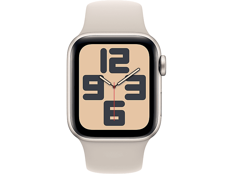 APPLE Watch SE (2023) GPS 40 mm Caja de aluminio blanco estrella Talla M/L Vidrio delantero Ion-X Correa deportiva blanco estrella
