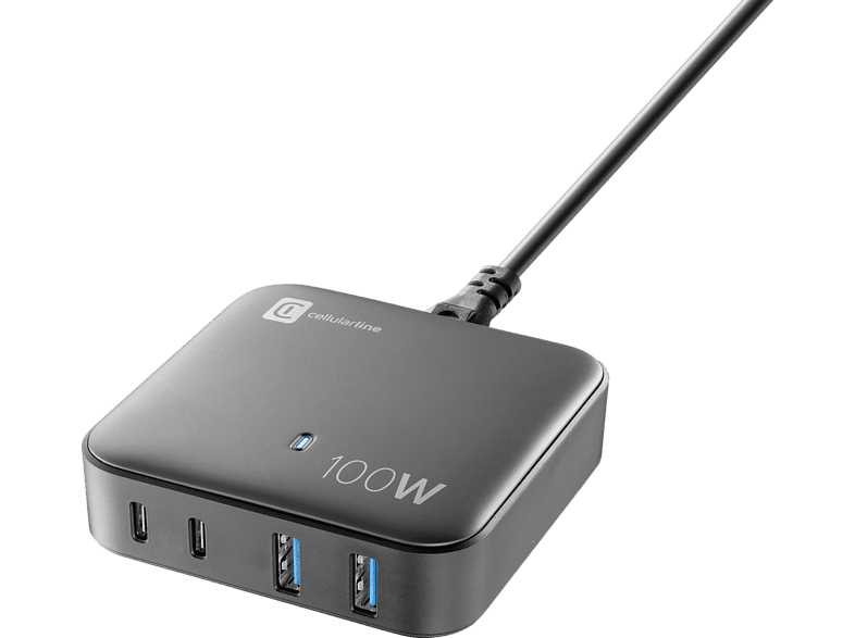 CellularLine ACHUSBGAN4PD10 USB - C 100 W Negro