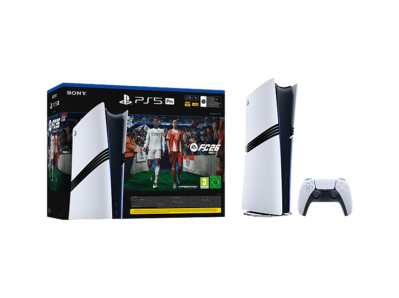 Sony PS5 Pro (2025) 2 TB SSD 4K Spectral Super Resolution 1 mando Sin lector de discos + Juego EA Sports FC™ 26 (código de descarga)