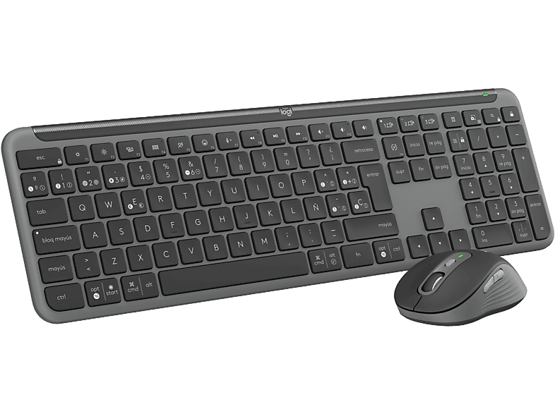 Logitech MK950 Inalámbrico Bluetooth/USB Logi Bolt Personalizable Multidispositivo Accesos directos Windows/Mac Negro