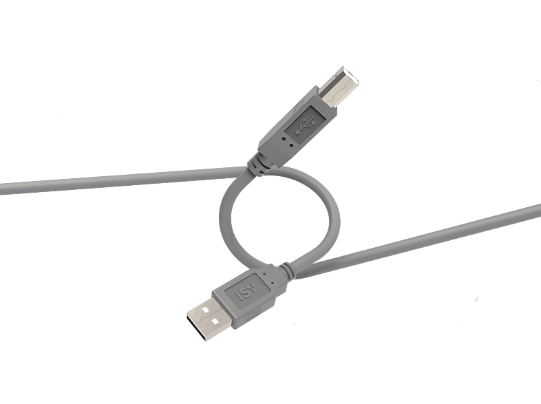 ISY IUC-1004 USB 2.0 USB-A a USB-B 3m 480 Mbps Gris