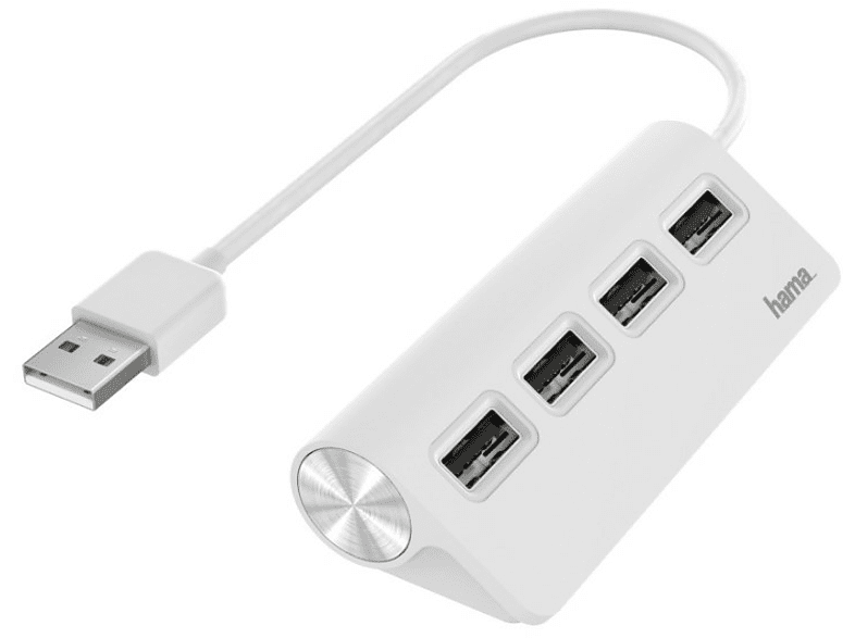 Hama 00200120 USB 2.0 Para portátiles Plug & Play 4x Puertos USB Blanco