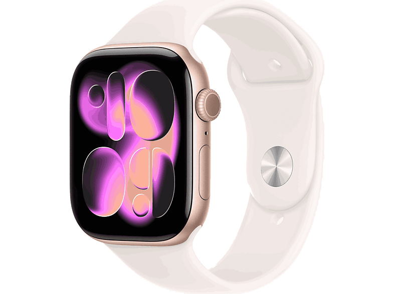 Apple Watch Series 11 (2025) GPS 46 mm Caja de aluminio Oro rosa Correa deportiva Rosa rubor S/M Calidad del sueño 24h Autonomía