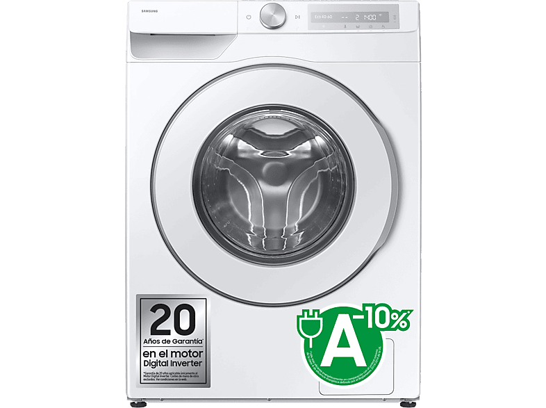 Samsung WW90DG6U85HHU3 9 kg 1400 rpm Autodosificador  AI EcoBubble™  AI Wash Blanco