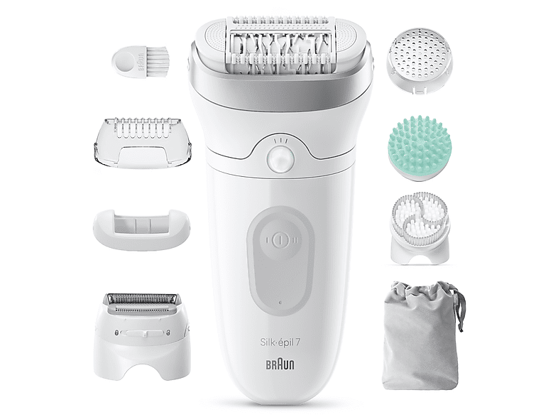 Braun Silk·épil 7 7-081 SkinSpa Tecnología MicroGrip Luz SmartLight Wet&Dry Piel suave duradera Todo en uno Plata