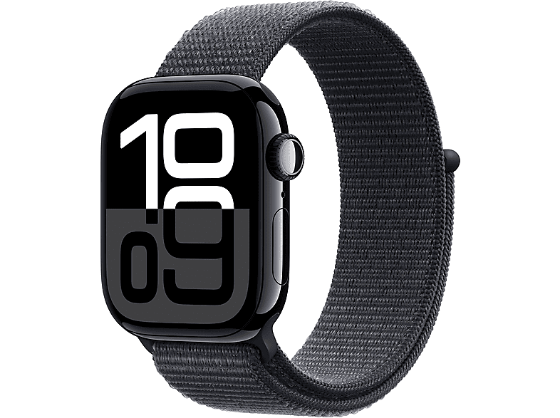 Apple Watch Series 10 (2024) GPS + Cellular 42 mm Gesto de doble toque Caja de aluminio Negro azabache Correa Loop deportiva Tinta
