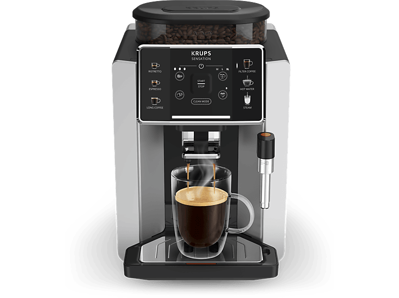 Krups Sensation C90 EA910E10 1450 W 15 bar 1.7 L 6 programas 2 tazas Barista Inside Technology Autolimpieza Plata