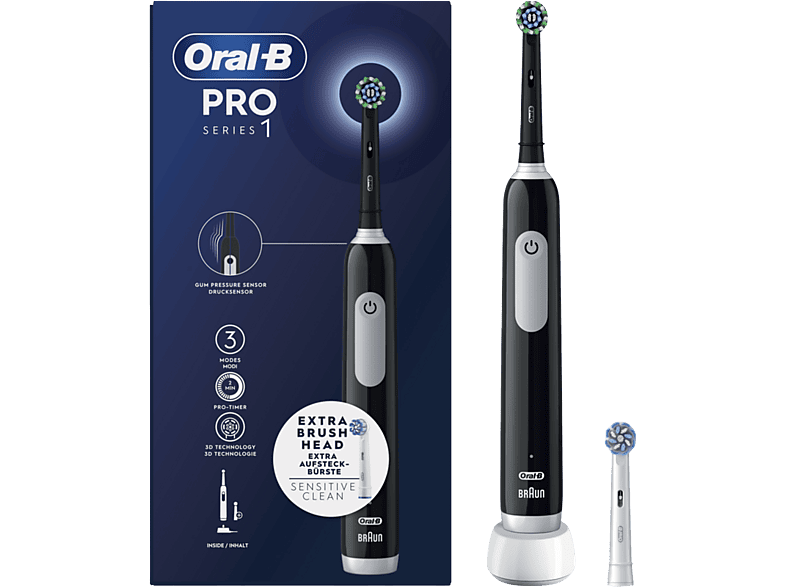 Oral-B Pro Series 1 2 Cabezales Temporizador 3 Modos Tecnología 3D Negro