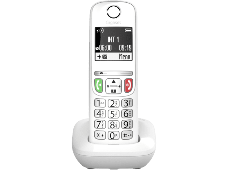 Gigaset E270 /Single /W Inalámbrico Bloqueo de llamadas Compatible con ayudas auditivas Volumen ajustable Despertador Blanco