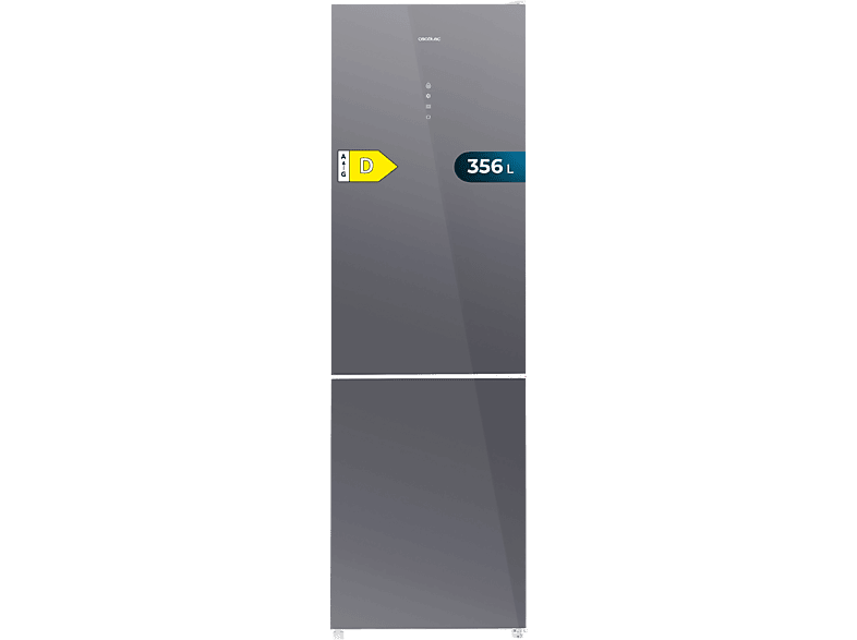 Cecotec Bolero CoolMarket Combi 356 Grey Glass D Total No Frost 200 cm 356 l Inverter Plus Puertas de cristal Grey Glass