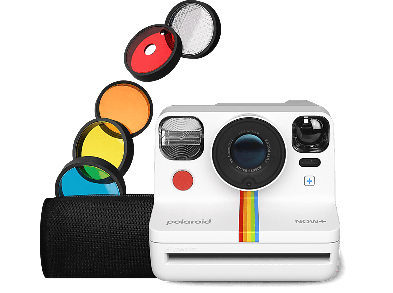 Polaroid Now+ 2ª Generation Enfoque automático Montura trípode Kit lentes colores Blanco