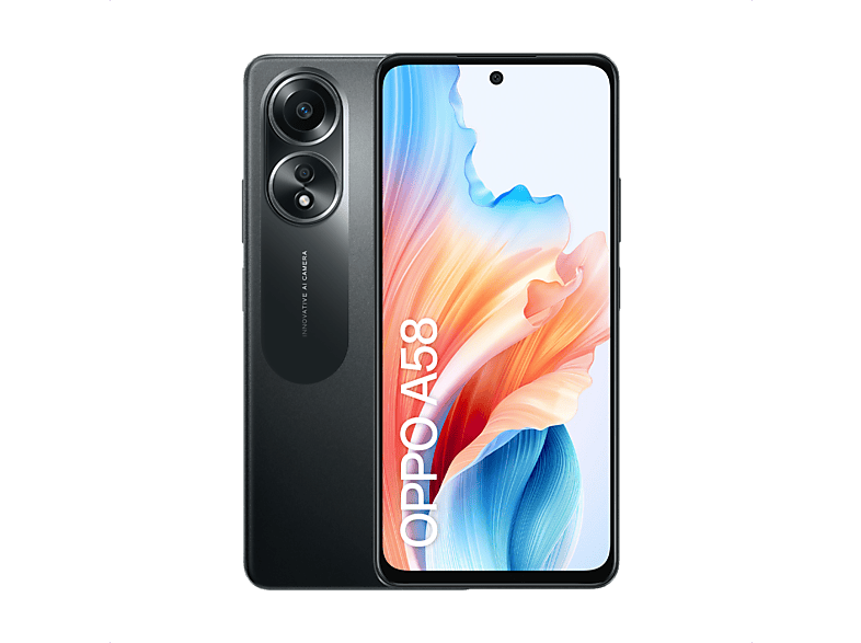 OPPO A58 Glowing Black 128 GB 6 GB RAM 6.72  Full HD+ MediaTek Helio G85 5000 mAh ColorOs 13.1 (Android 13)