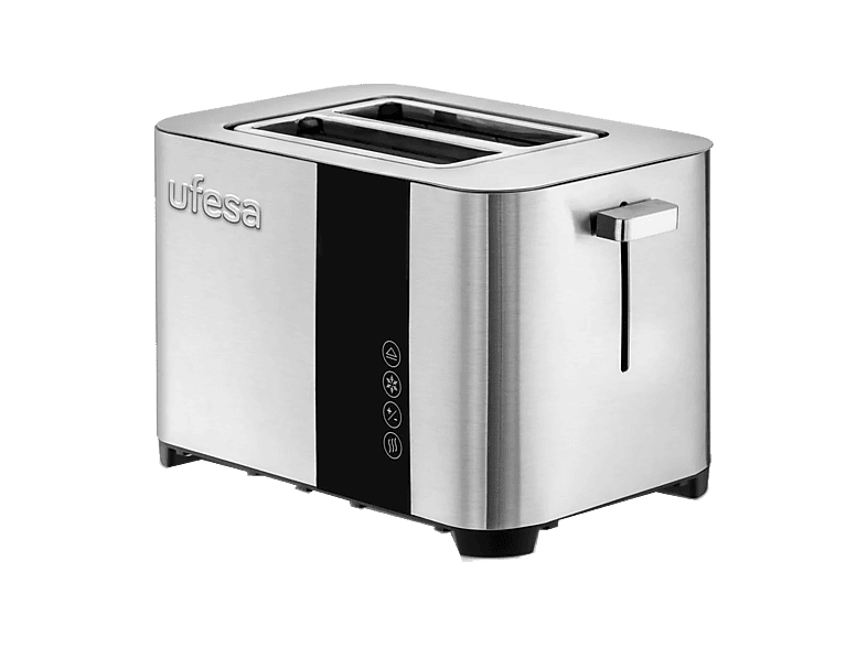 Ufesa Duo Deluxe 850 W 2 Ranuras 2 Rebanadas 7 Niveles de Tostado Pantalla digital LCD Acero inoxidable negro