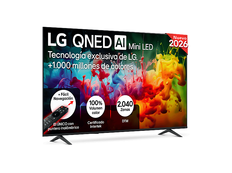 LG 75QNED72B6A UHD 4K Procesador Inteligente α7 AI Processor 4K Gen9 Smart TV DVB-T2 (H.265) Negro