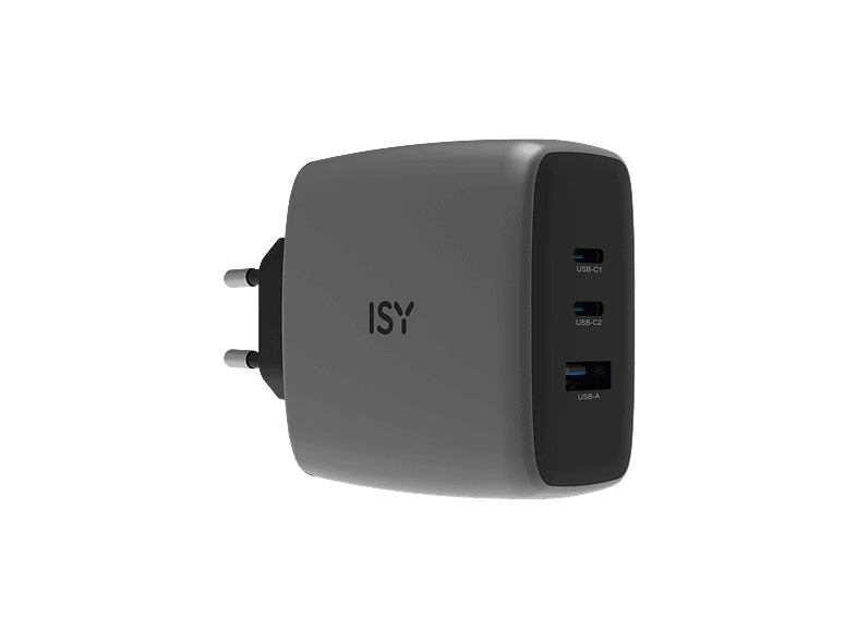 ISY IAC-7100 100W 3 puertos Carga ultrarrápida Gris oscuro