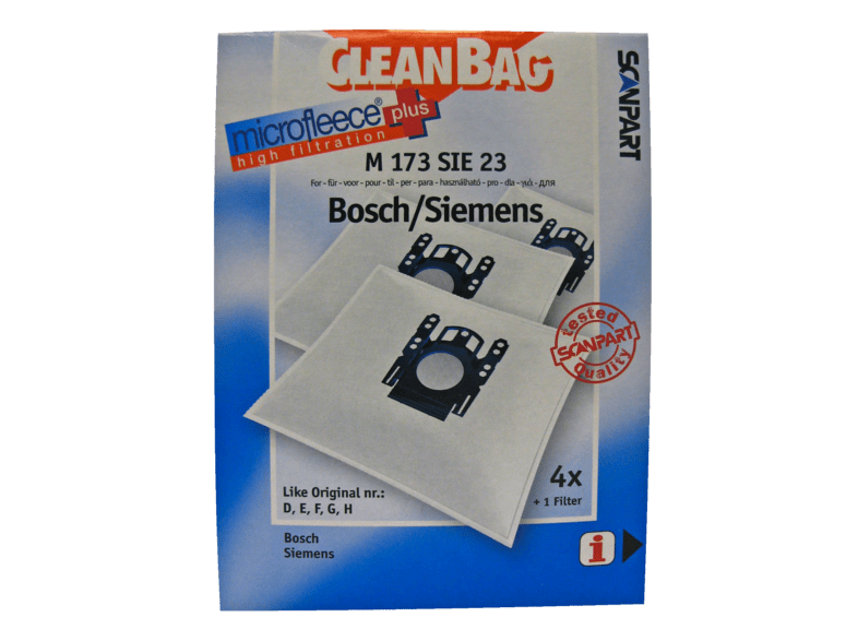 Scanpart M173SIE23 compatible con aspiradores Bosch y Siemens Pack de 4