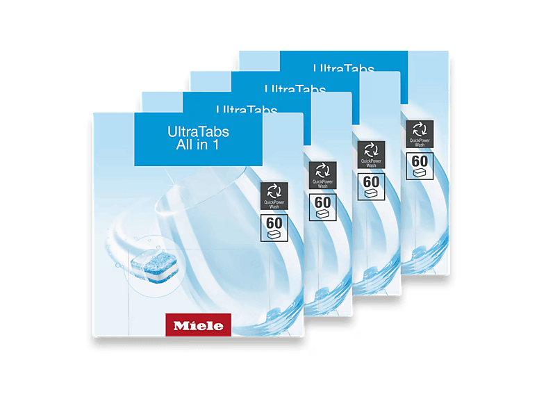 Miele UltraTabs All in 1 Detergente Sal y Abrillantador Sin Fosfatos 240 Pastillas Azul