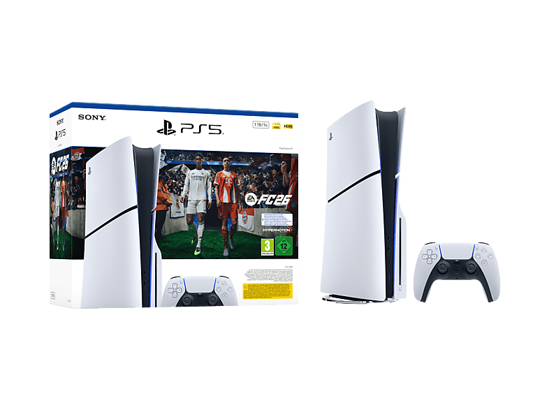 Sony PS5 Slim Standard 1 TB SSD 4K 1 mando Chasis E Blanco + Juego EA Sports FC™ 26 (código de descarga)