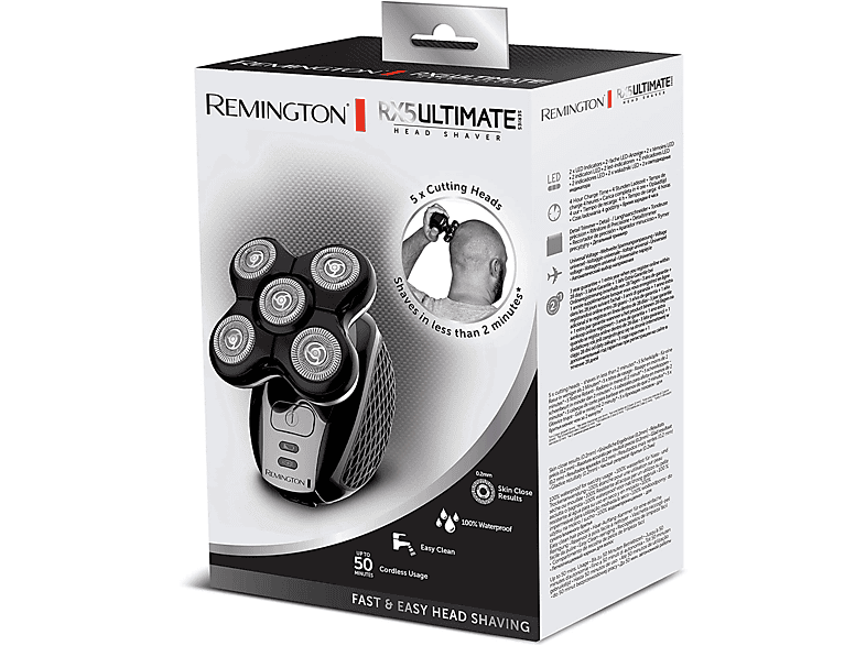 Remington RX5 Ultimate Series XR1500 5 Cabezales Seco y Húmedo Inalámbrica Neceser Negro