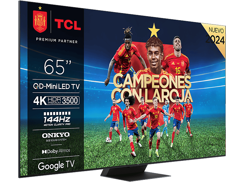 TCL 65C855 UHD 4K Quantum Dot AiPQ Pro Processor Smart TV Control por voz Negro