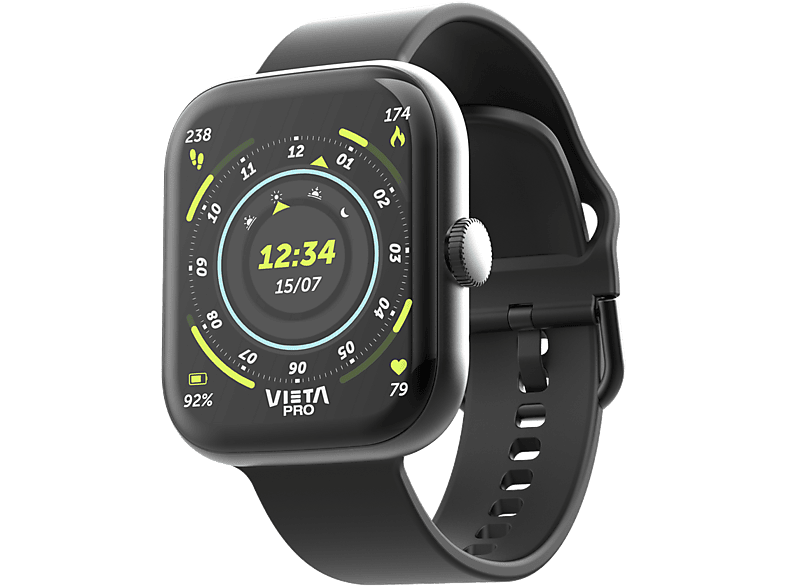 Vieta Beat 7 AMOLED 1.96 Aleación de zinc Bluetooth Autonomía 168 h IP67 Negro