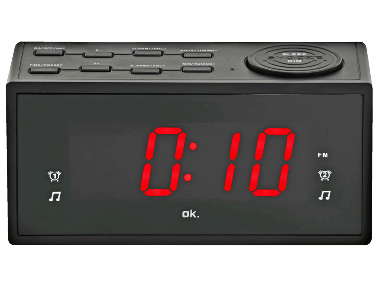 OK OCR 310 Pantalla LED de 1.2 '' 2 Tipos de Alarma Radio FM Negro