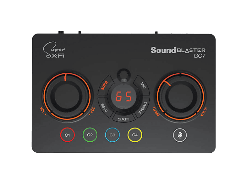 Creative Sound Blaster GC7 Controles simples e intuitivos Sistema DSP dual avanzado Surround virtual 7.1 Negro