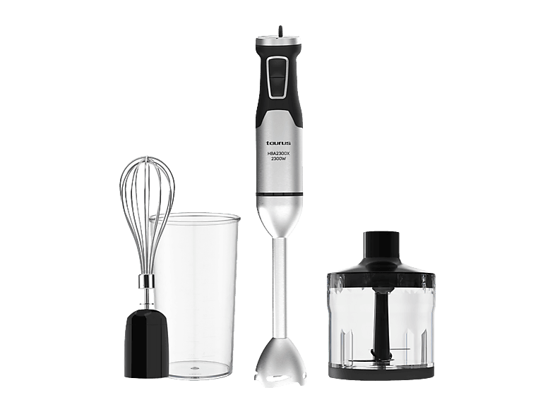 Taurus HBA2300X 2300W Función TURBO Incluye vaso medidor de 1 L picador y emulsionador Acero Inoxidable Plateado