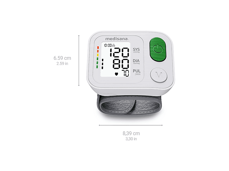 Medisana BW 345 Oscilométrico 2x Pilas Botones Extragrandes Muñecas entre 13,5 y 19,5 cm de Circunferencia Blanco