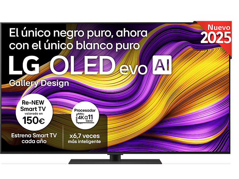 LG OLED55G56LS OLED 4K Procesador Inteligente α11 AI Processor 4K Gen2 Smart TV DVB-T2 (H.265) Rocky Black
